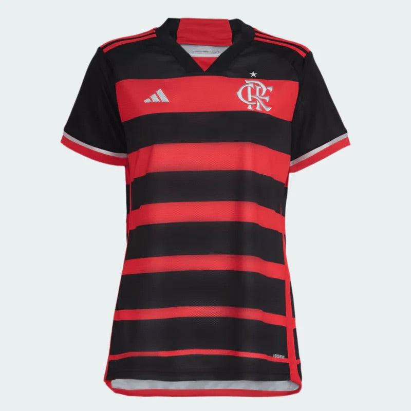 Camisola Feminina Flamengo I 24/25 Adidas - Rubro Negro