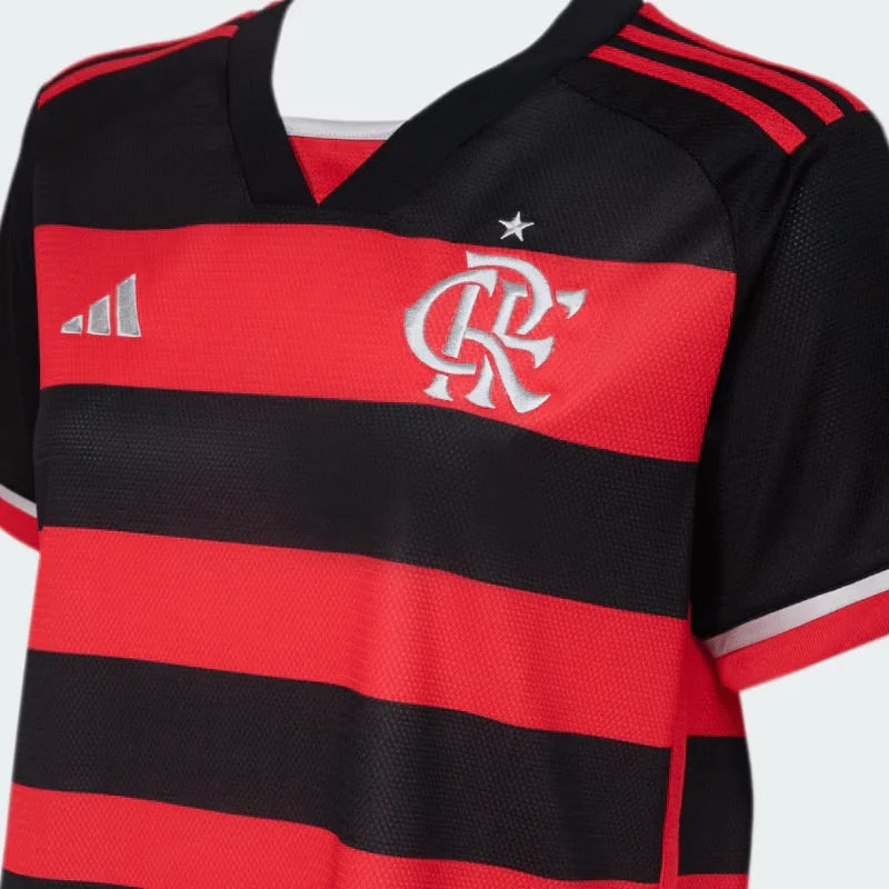 Camisola Feminina Flamengo I 24/25 Adidas - Rubro Negro