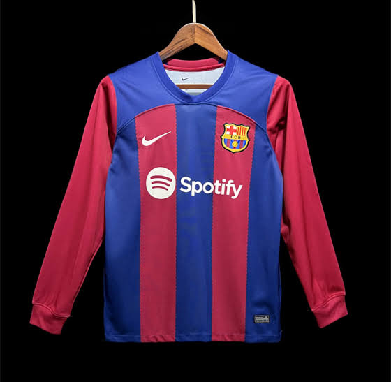 Camisola Barcelona Manga Longa 23/24 Azul e Vermelha - Nike