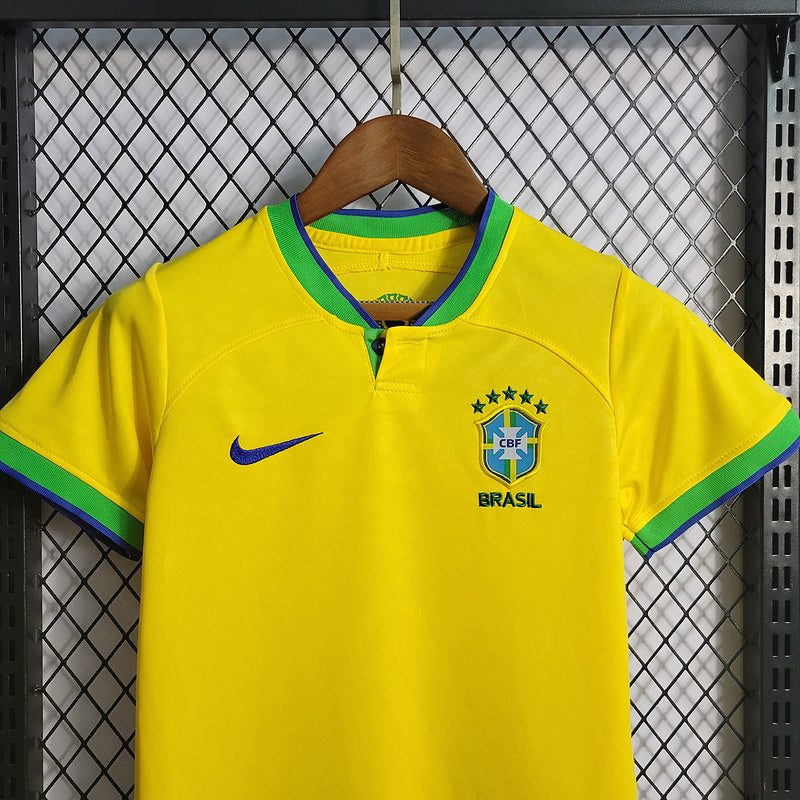 Conjunto Infantil Seleção Brasil ll 22/23 - Amarelo