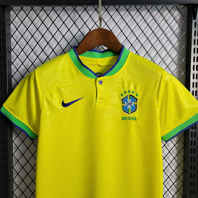 Conjunto Infantil Seleção Brasil l 22/23 - Amarelo