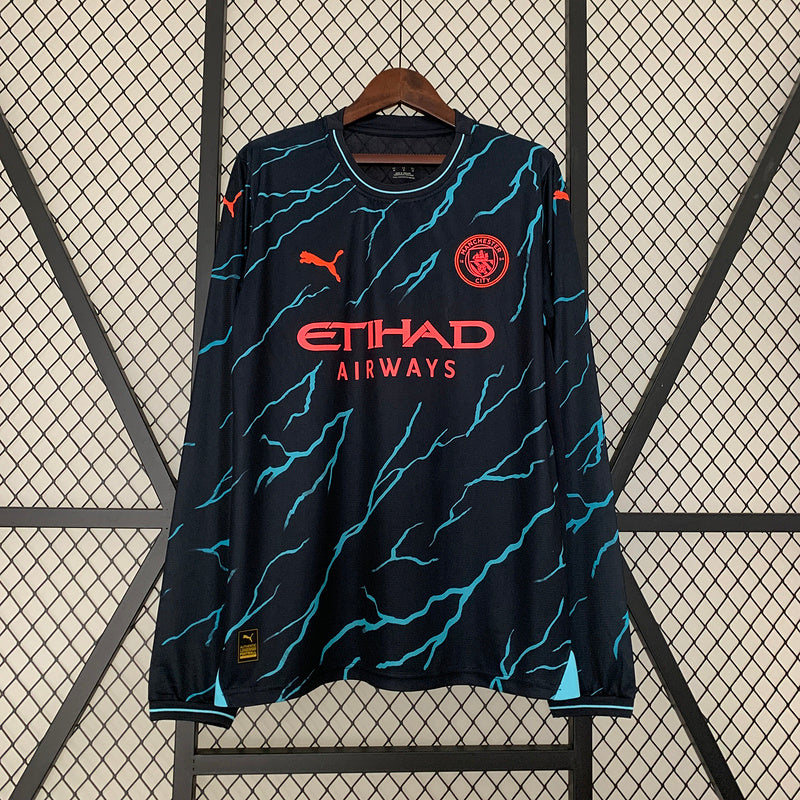 Camisola Manchester City Manga Longa 23/24 Away II