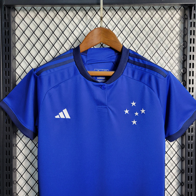 Camisola Cruzeiro Feminino Home I 23/24 Adidas - Azul