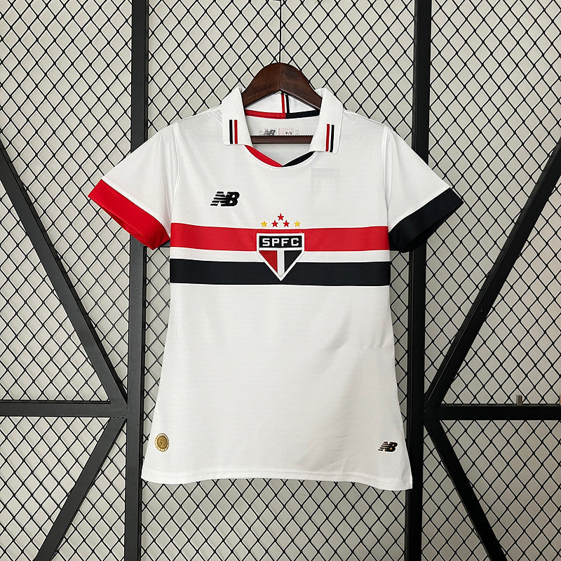 Camisola Feminina do São Paulo Home I 24/25 - Branco