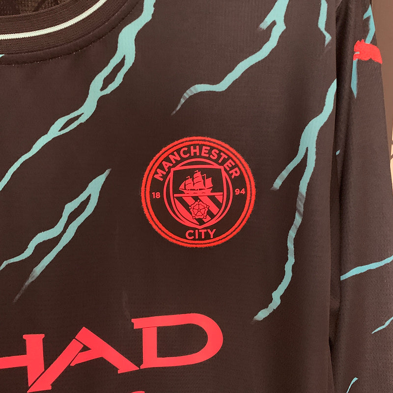 Camiseta Manchester City Manga Longa 23/24 Away II