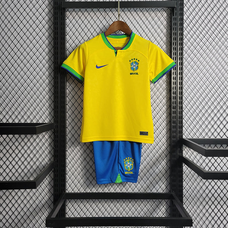 Conjunto Infantil Seleção Brasil ll 22/23 - Amarelo