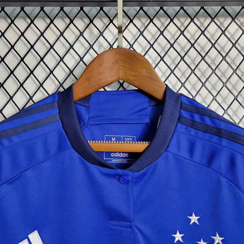 Camisola Cruzeiro Feminino Home I 23/24 Adidas - Azul