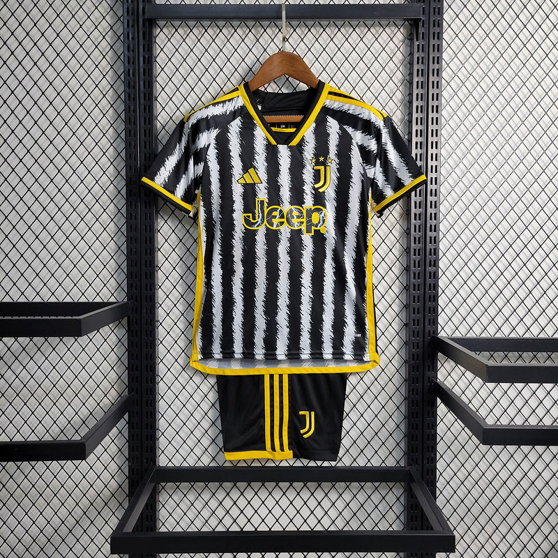 Kit Infantil Juventus 23/24 - Branco/Preto