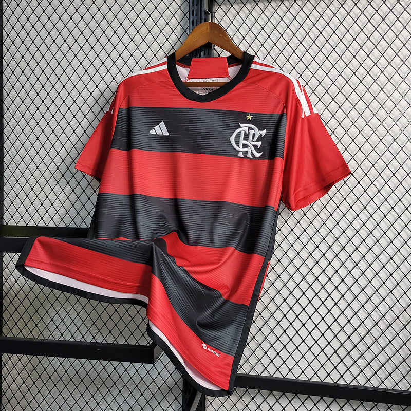 Camisa Flamengo Home 23/24 s/n° Torcedor Masculino - Vermelho/preto