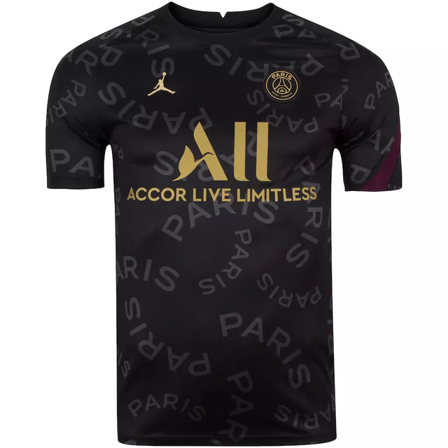 Camisa Pré-jogo PSG 20/21 Jordan - Preto e Dourado