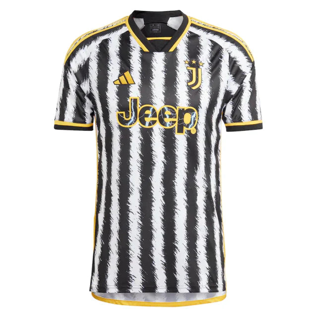 Camisa Juventus Home 23/24 s/n° Torcedor Masculino - Branco e Preto